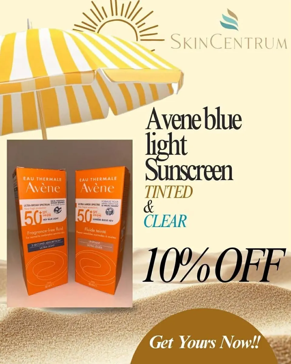 Avène blue light sunscreen, tinted and clear