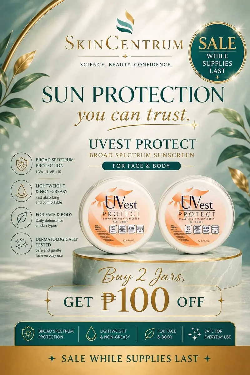 Sun protection: UVest Protect broad spectrum sunscreen